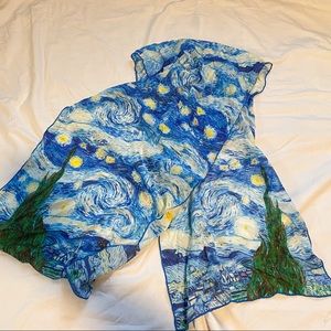 Starry Night Van Gogh 100% Silk Scarf